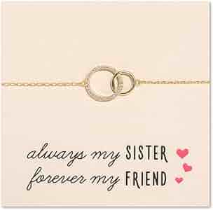Amazon.com: A+O Sister Bracelet Gift - Interlocking Circle